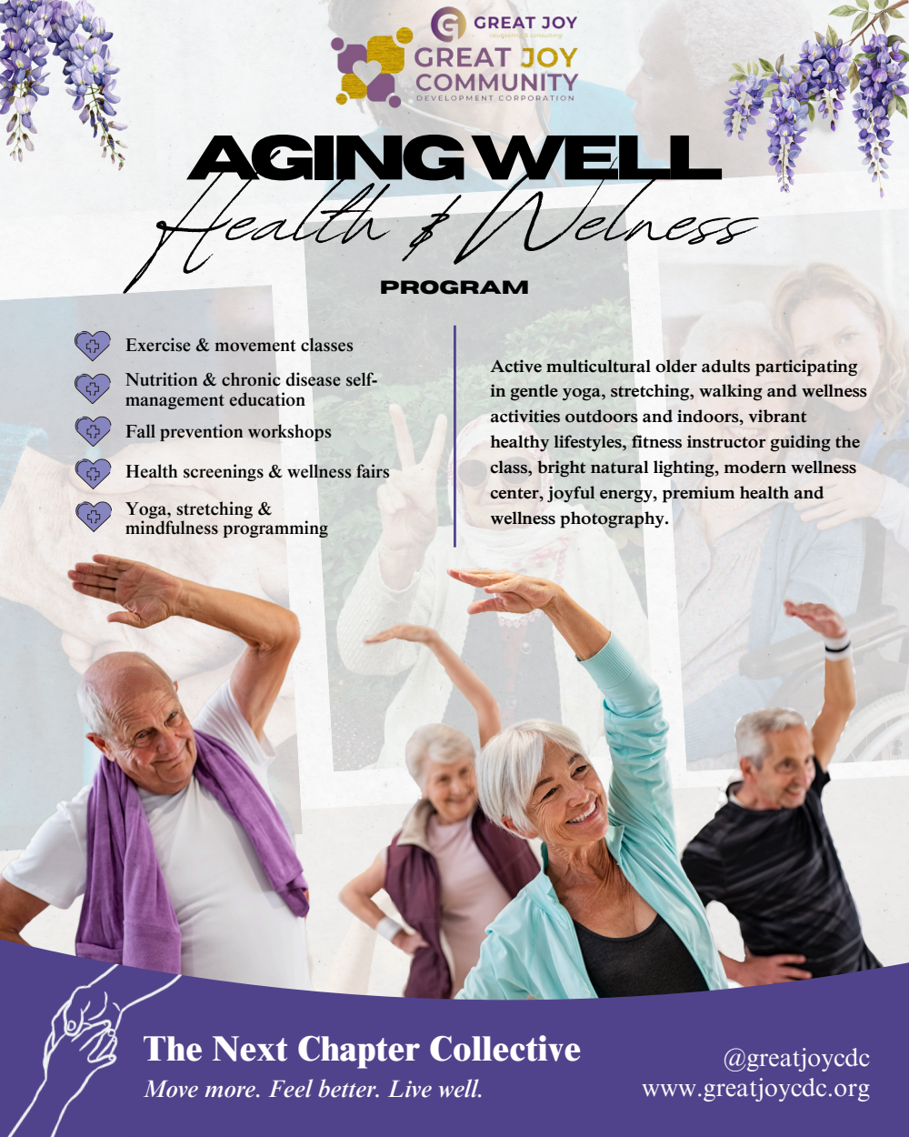 Aging Well Health & Wellness Program flyer